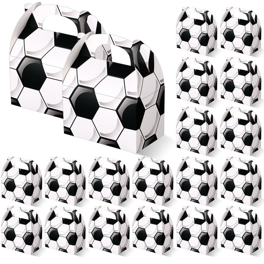 Soccer Theme Party Treat Boxes with Handles – 30 Pack