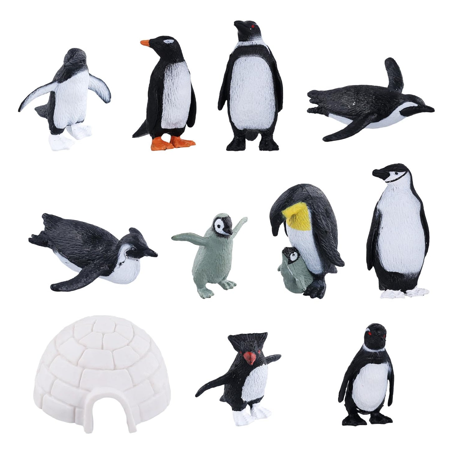 Mini Penguin Figurines – 11 Pack, Realistic PVC
