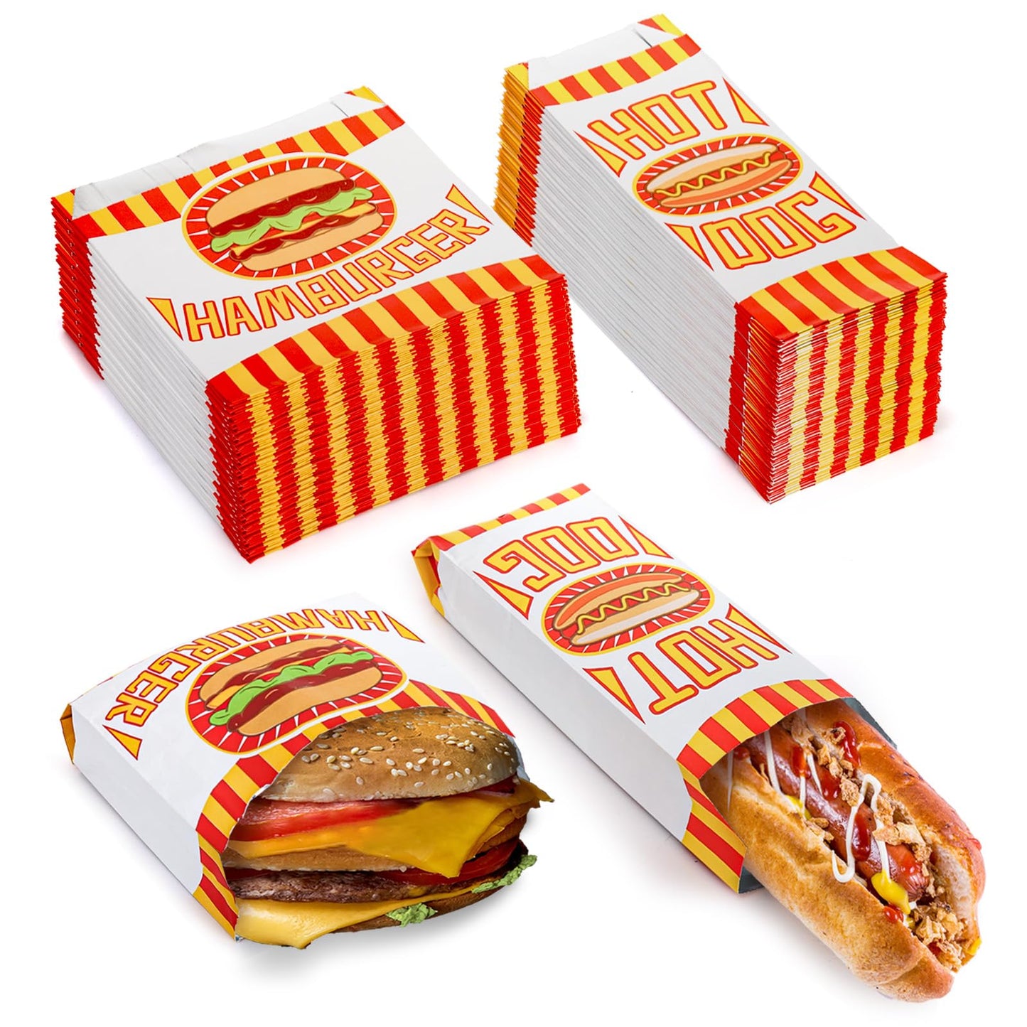 Hot Dog Bags & Hamburger Wrappers – 300 Pack