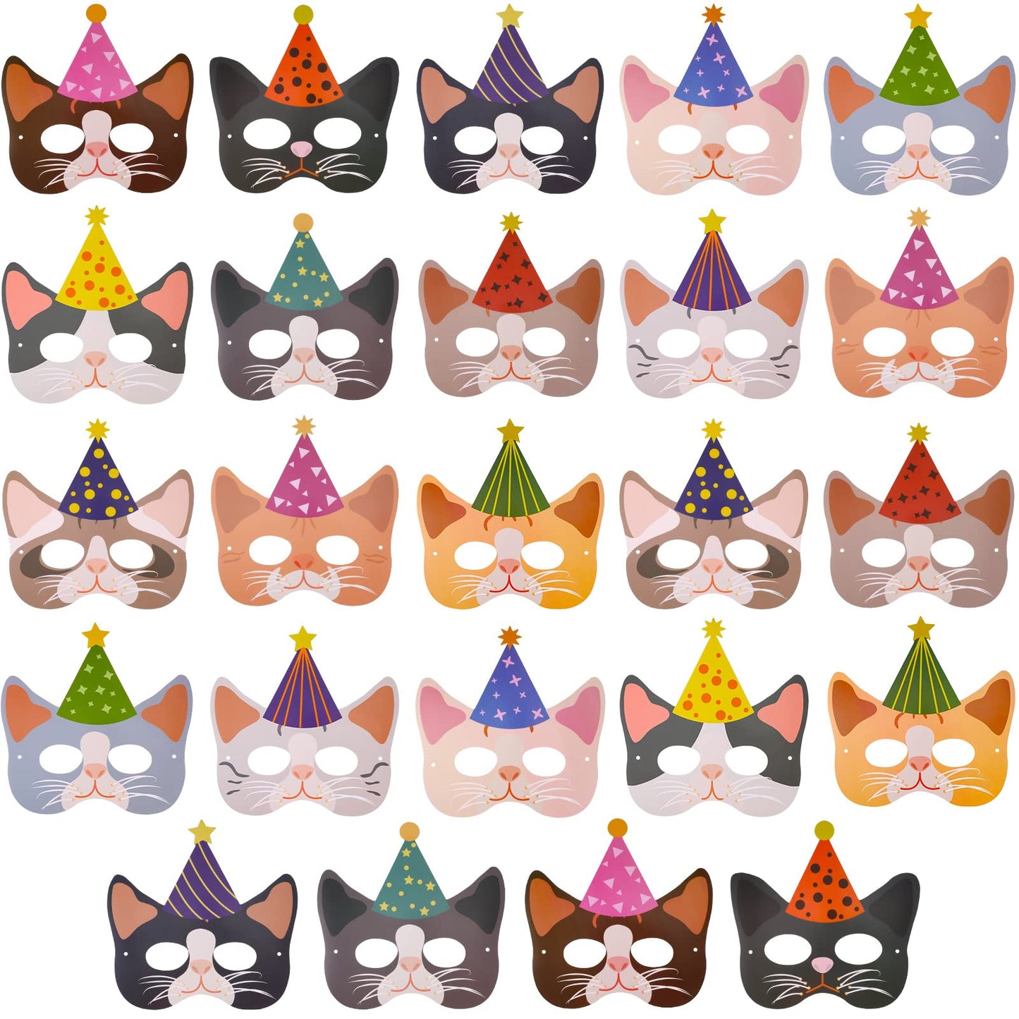 Cat Kitten Party Favour Masks – 24 Pack