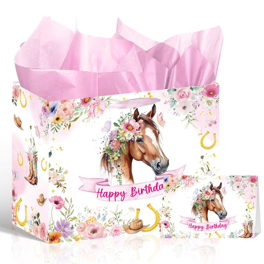 Horse Gift Bag Girls Birthday Party Set