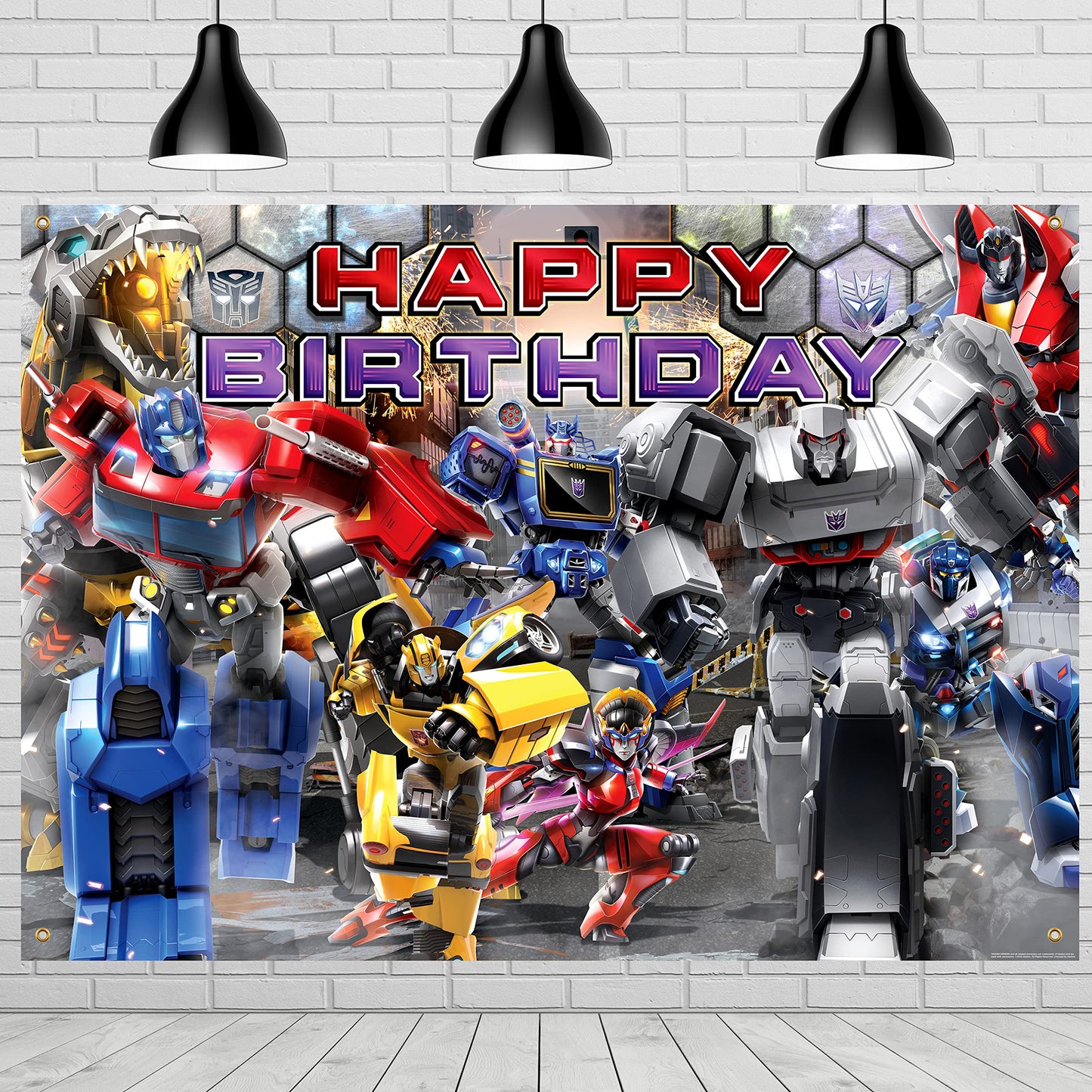 Robot in Disguise Birthday Backdrop – 4.25 x 6 Ft