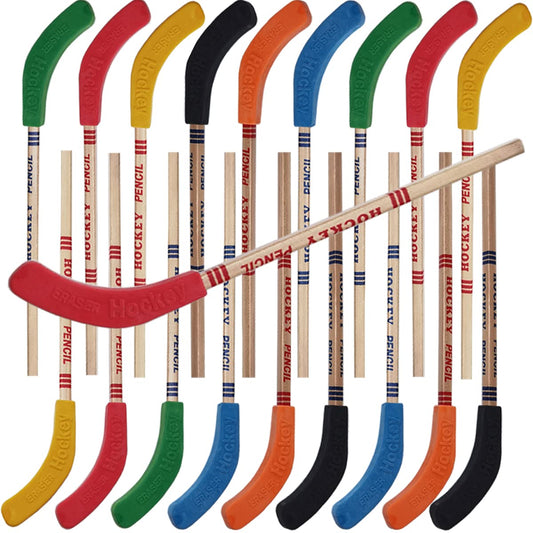 Hockey Stick Pencils & Erasers – 18 Pack, 9 Inch