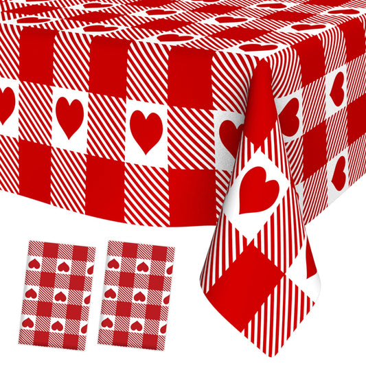 Valentine Heart Plastic Tablecloth - 2 ct