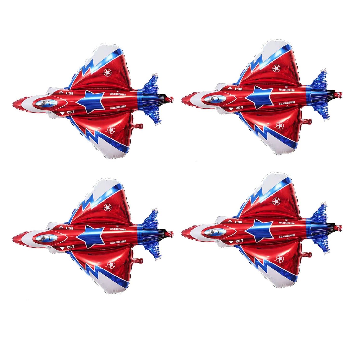 Airplane Shaped Foil Mylar Balloons – 4 Pack