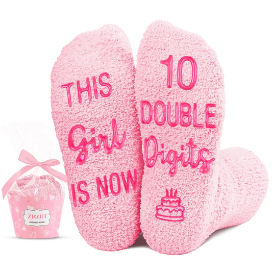Zmart 10 Year Old Birthday Gifts for Girls - Socks for Tween Girls Age 10 Presents for 10 Year Old Kids Gift Ideas for Ten Year Old Girls
