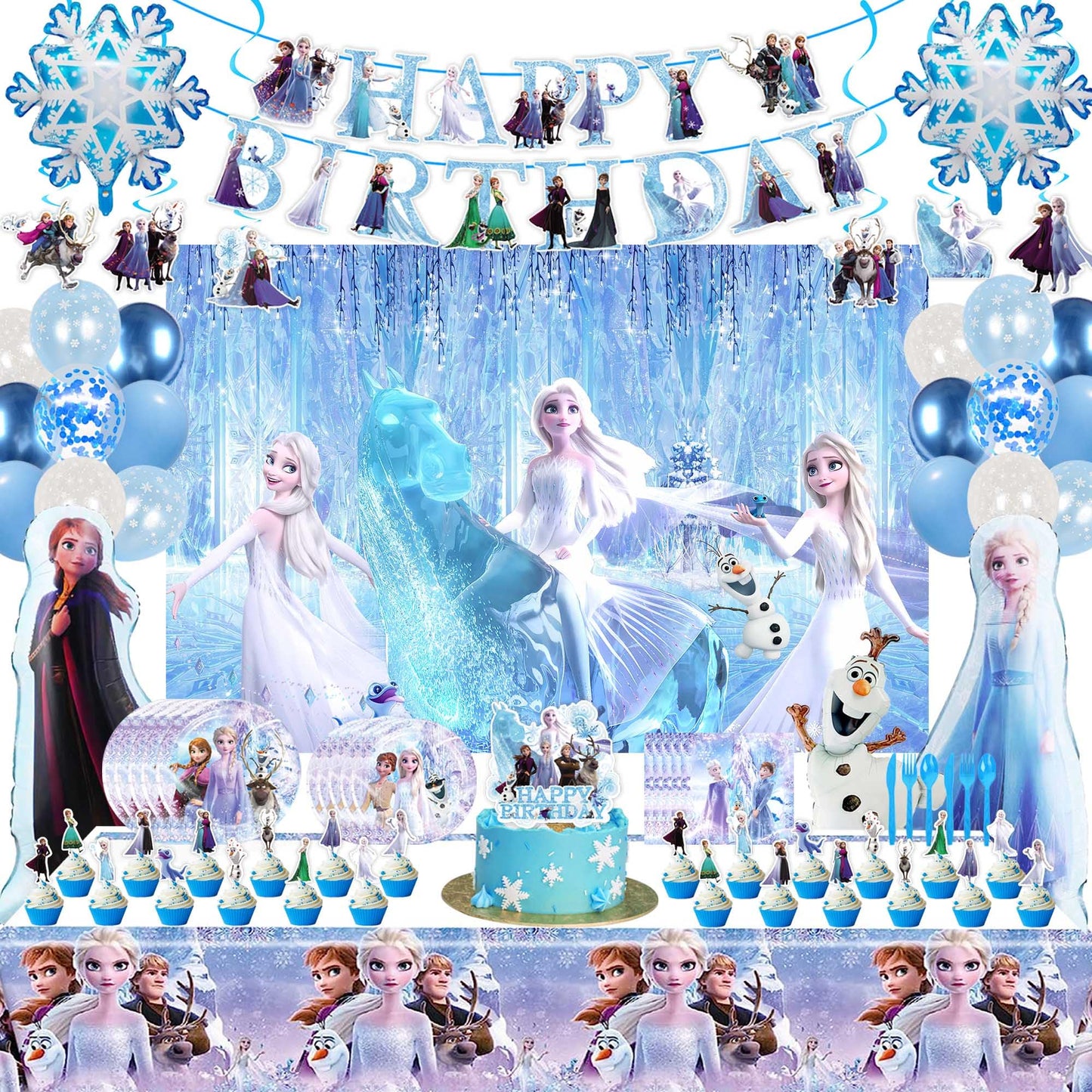 Winter Ice Princess Birthday Party Decoration Set
