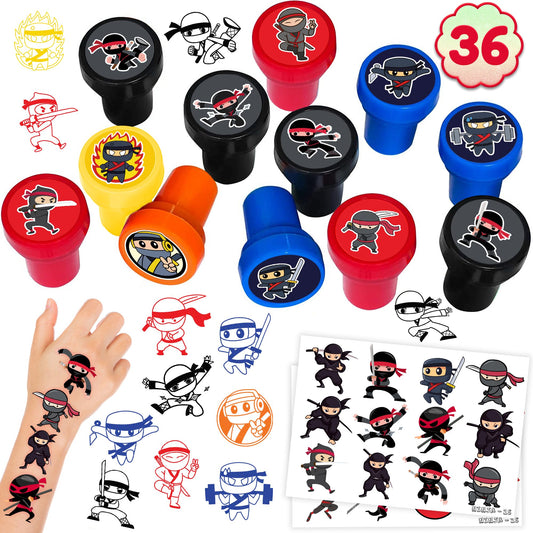 Ninja Party Favours Tattoos & Stamps Set – 36 Piece
