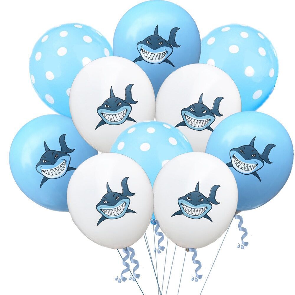 Ocean Shark Cartoon Party Balloons 12 Inch – Baby Party Set