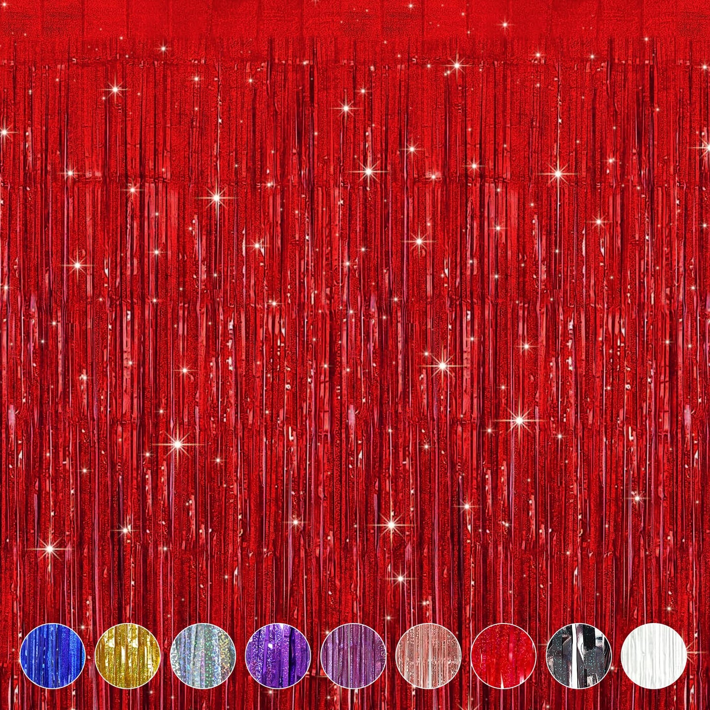 Red Foil Fringe Curtain Party Backdrop Decorations