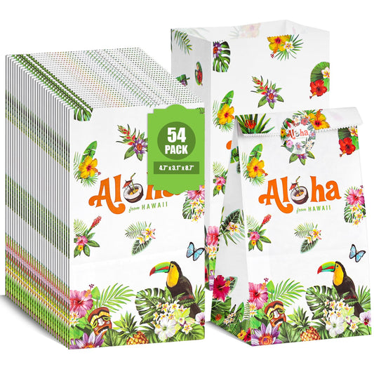 Luau Hawaiian Paper Favor Bags – 54 ct