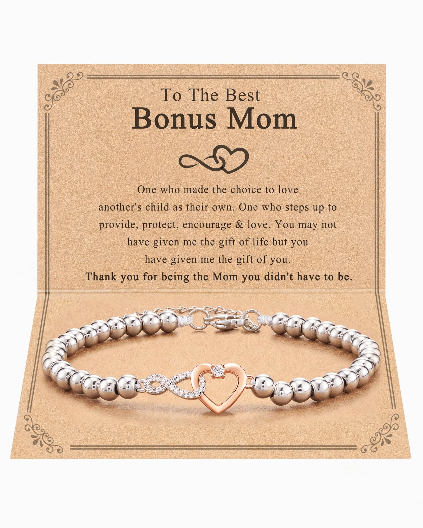Shonyin Bonus Mom Gifts Bonus Mom Christmas Gifts for Step mom Bonus Mom Bracelet Christmas Mothers Day Valentines Day Gifts Stocking Stuffers for Women Adults 2024