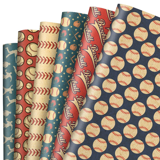 Baseball Wrapping Paper Sheets Gift Wrap