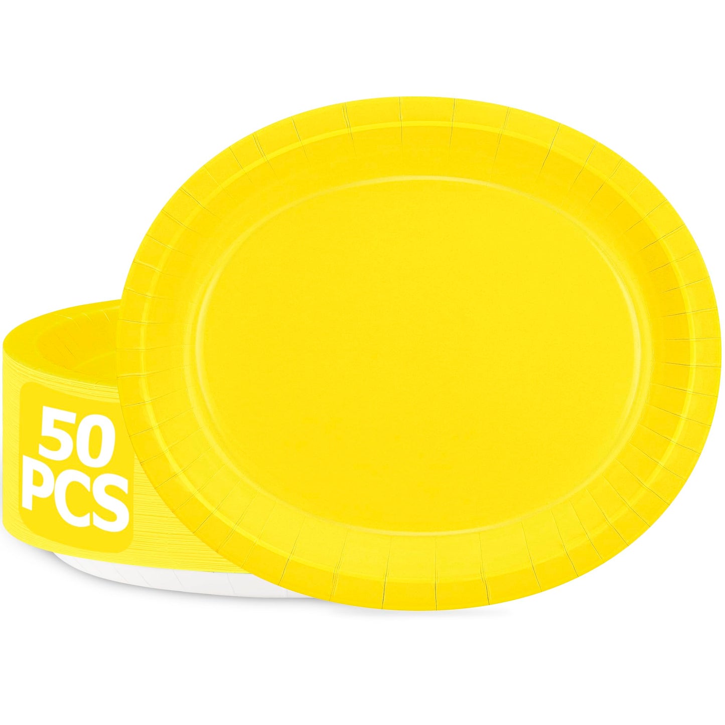 Yellow Large Disposable Dinner Paper Plates