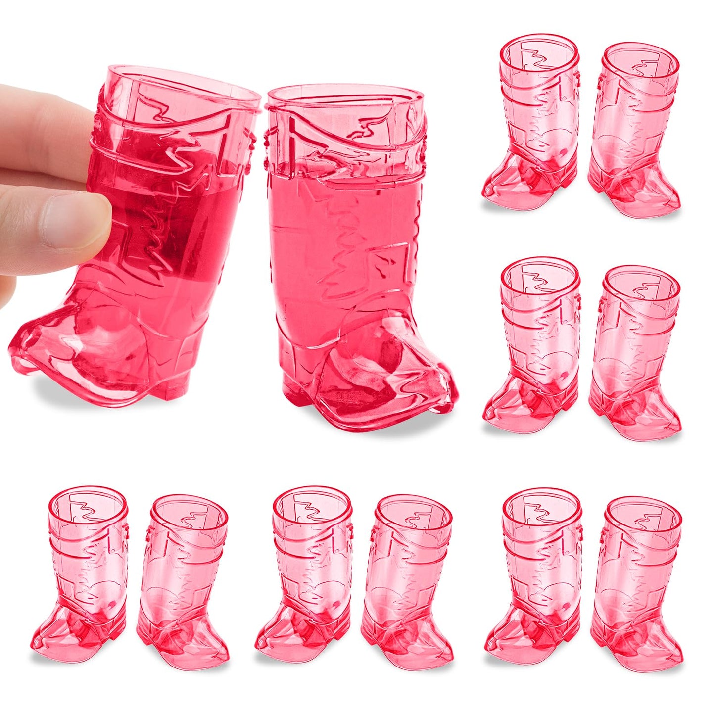 Hot Pink Cowboy Boot Mini Shot Glasses 1oz – 12 Pack