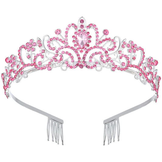 Pink Rhinestone Birthday Queen Crown