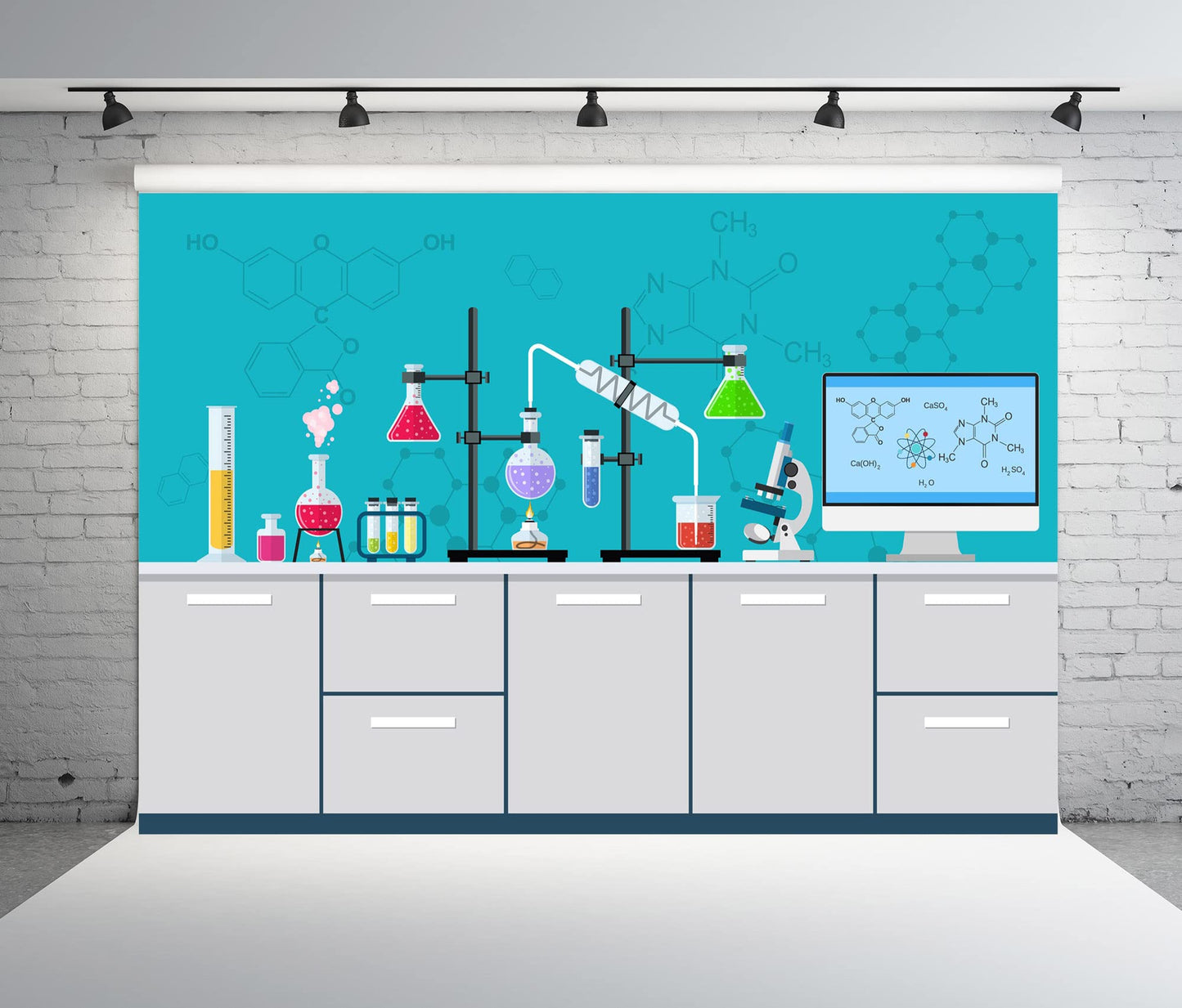 Chemical Science Lab Birthday Party Backdrop – 12 x 8 Ft