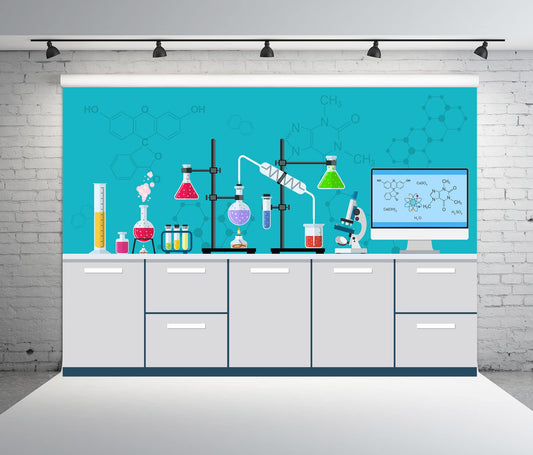 Chemical Science Lab Birthday Party Backdrop – 12 x 8 Ft
