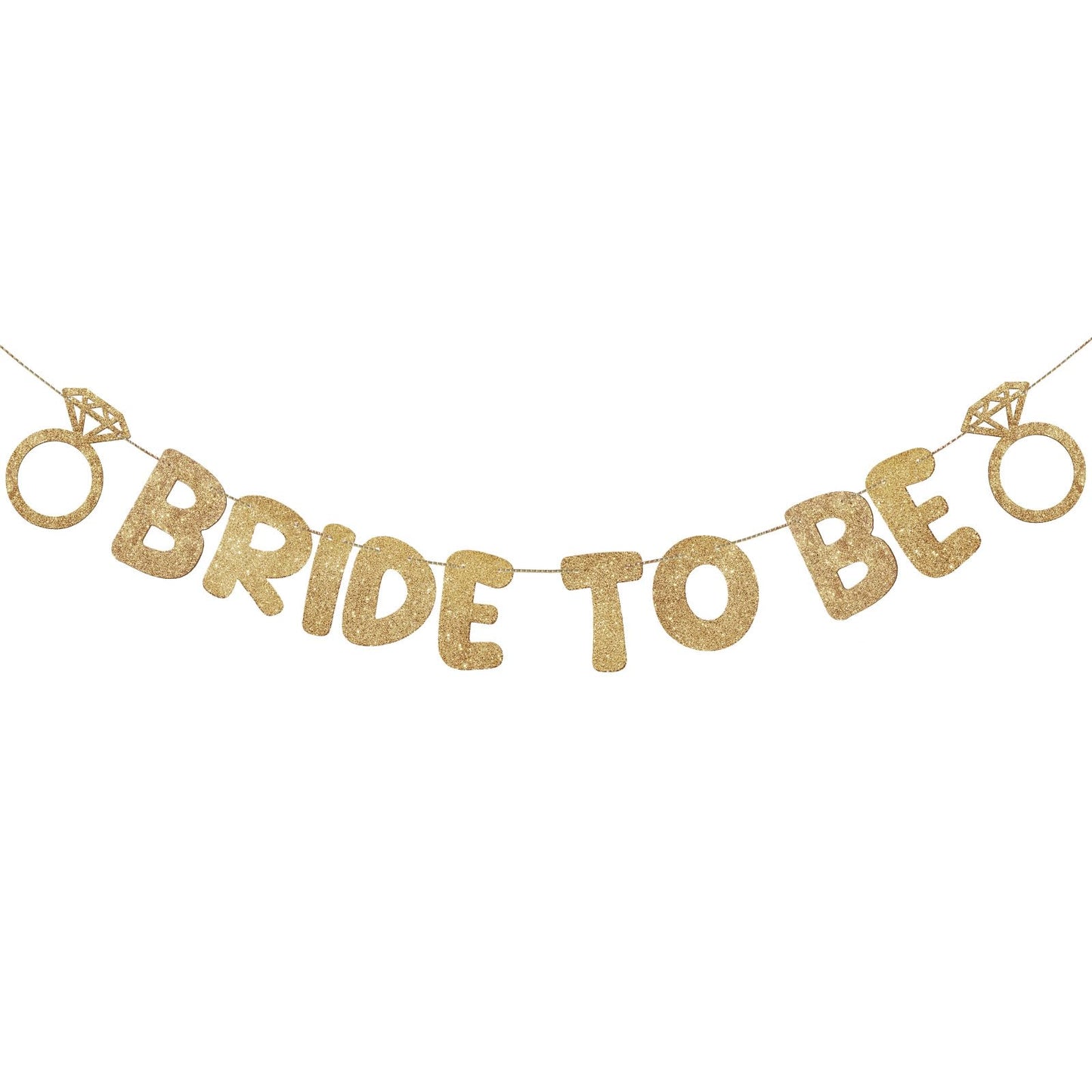 Bride to Be Glitter Banner Pre-Strung – Champagne Gold
