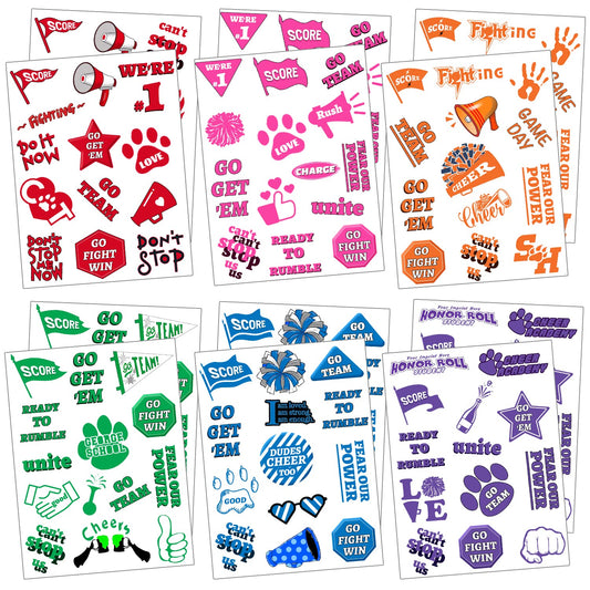 Team Spirit Temporary Tattoos for Sports Parties – 120 Pack
