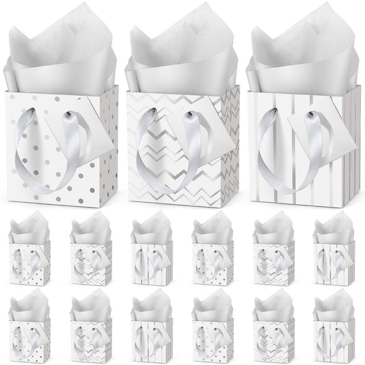 Mini Metallic Gift Bags with Handles for Party Favors