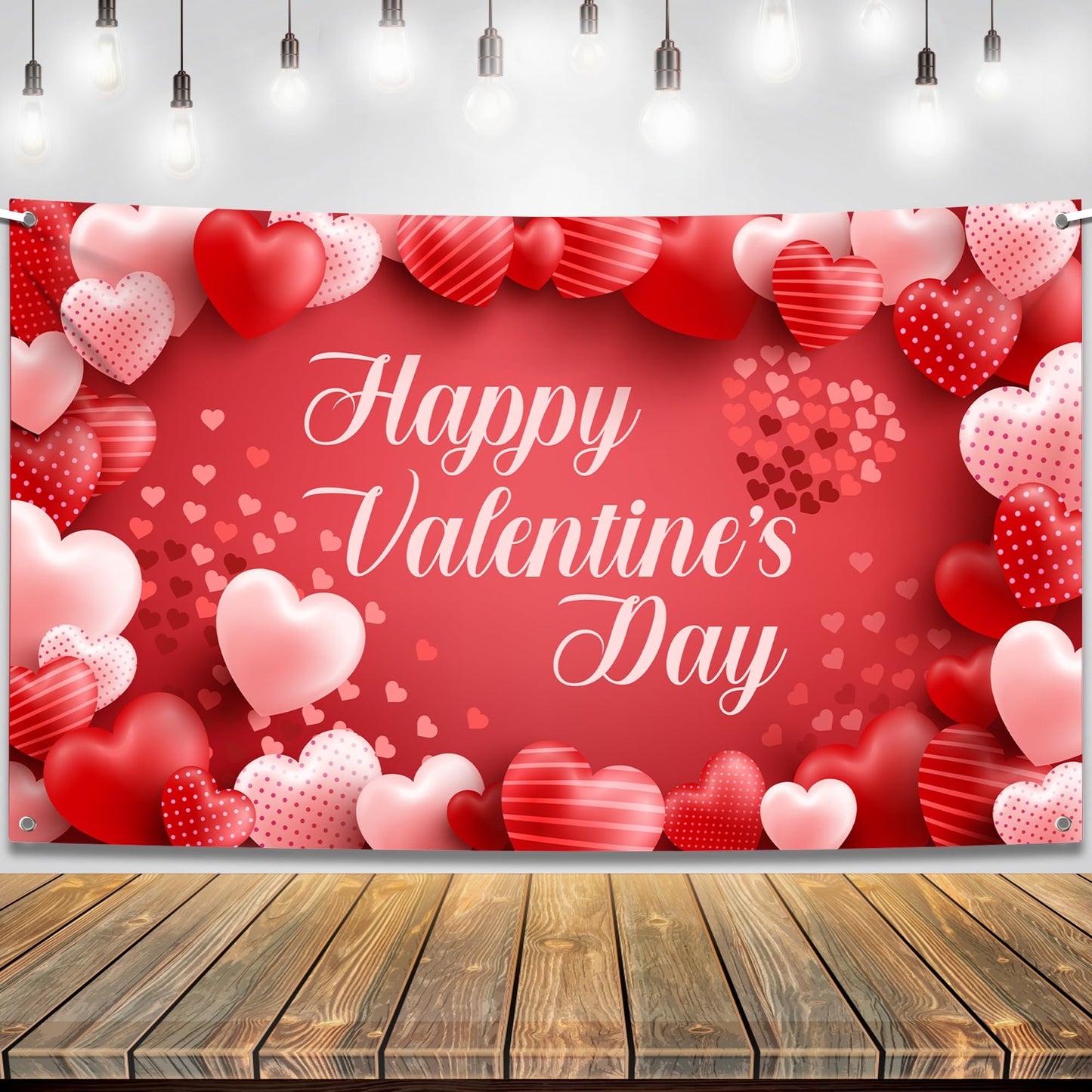 Happy Valentine's Day Backdrop Banner – 72 x 44 Inch