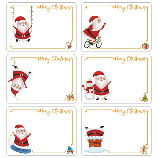Santa Christmas Gift Tag Stickers – 120 Pack