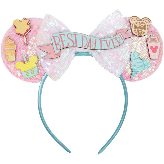 Pink Best Day Ever Birthday Mouse Ear Headband