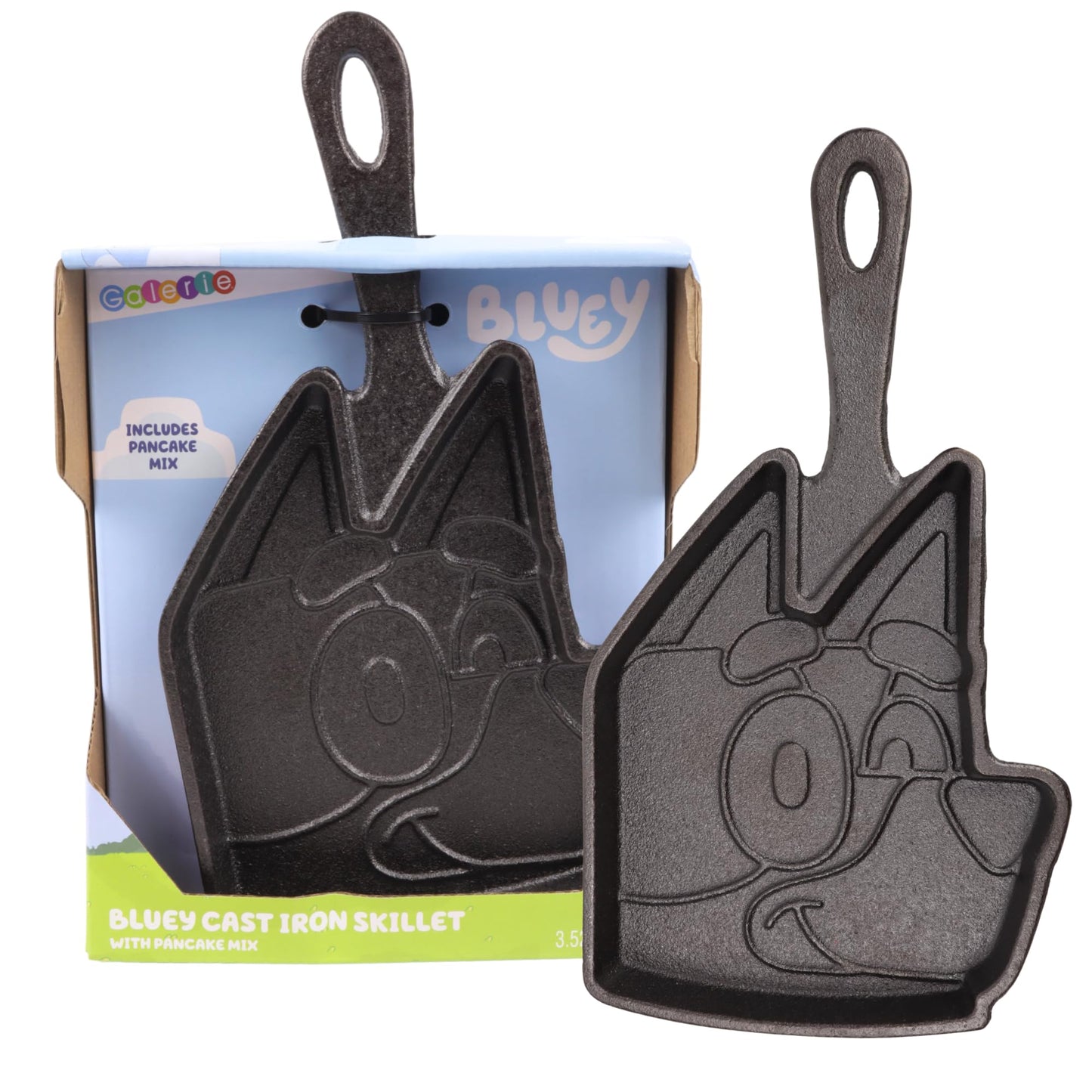 Galerie Bluey Cast Iron Pancake Skillet with Mix Cartoon Breakfast Character Christmas Gift Idea 3.52 Ounces