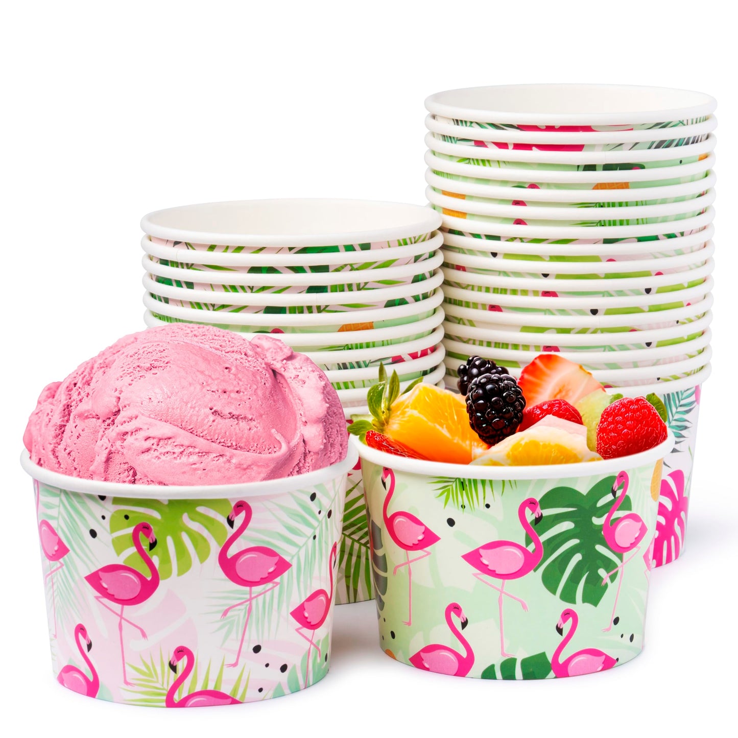 Flamingo Tropical Snack Bowls 8oz – 48 Pack