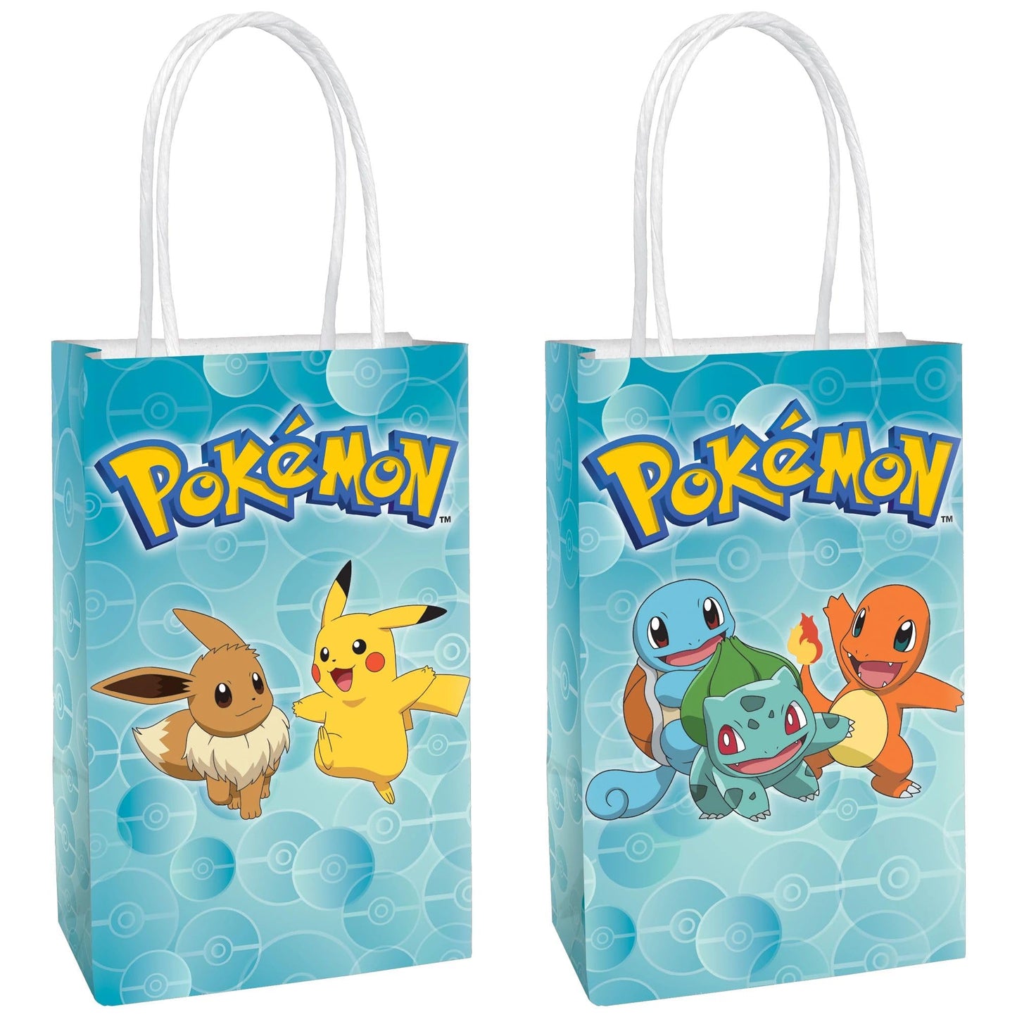 Monster Catching Character Printed Paper Kraft Gift Bags – 8 Pack