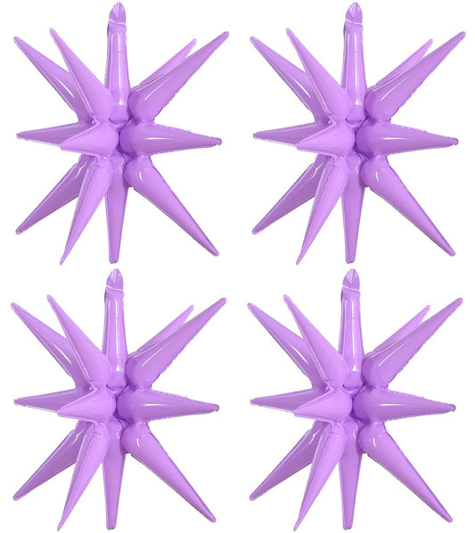 Purple Foil Spike Star Balloons