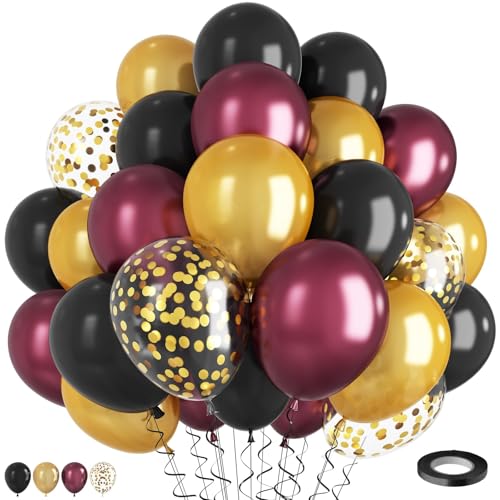 Black, Burgundy & Gold Party Balloon Set