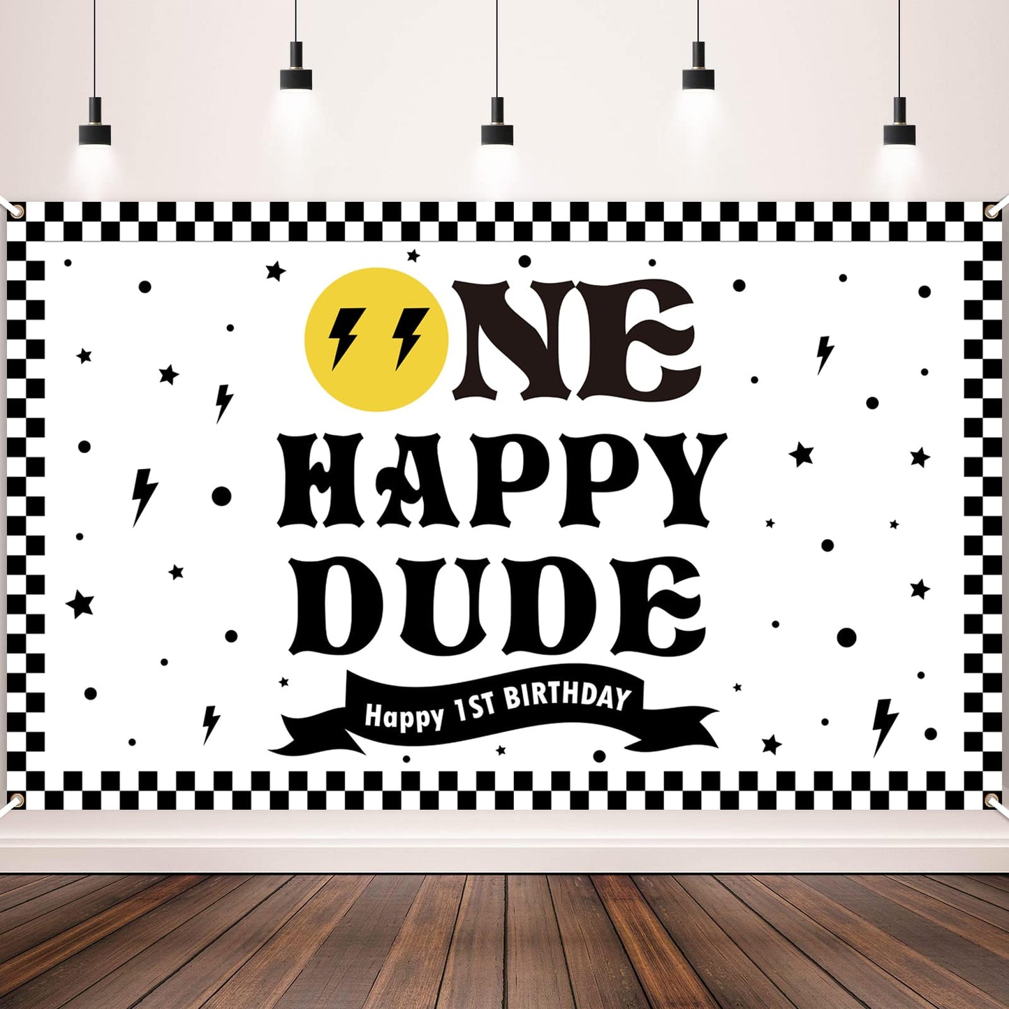 One Happy Dude 1st Birthday Backdrop Banner