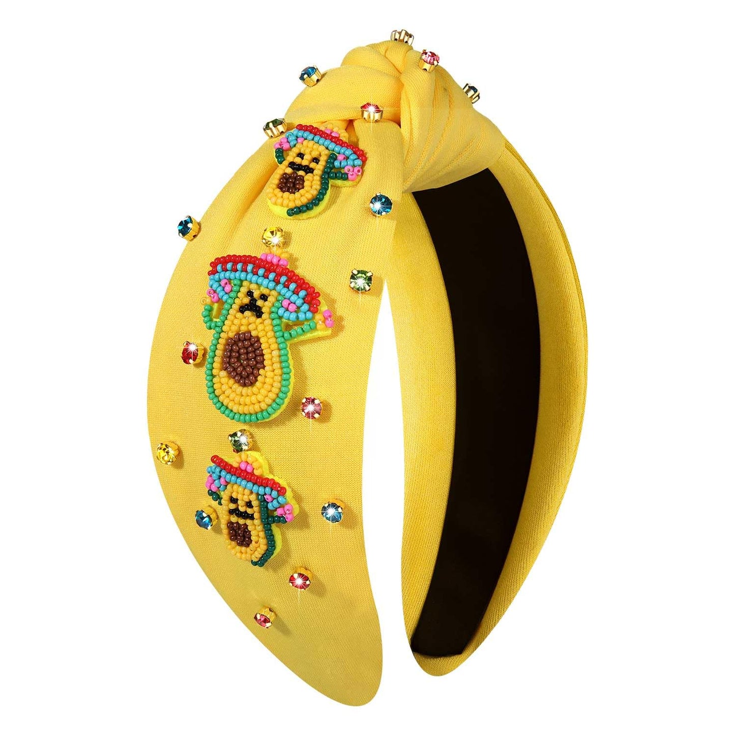 Avocado Rhinestone Cinco de Mayo Knotted Headband
