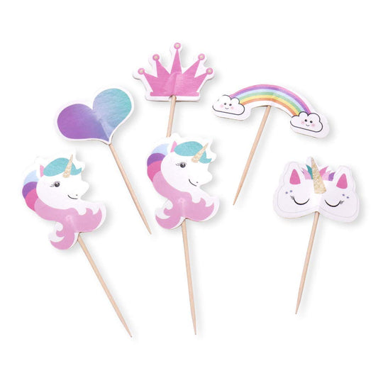 Rainbow Unicorn Cupcake Toppers - 48 ct