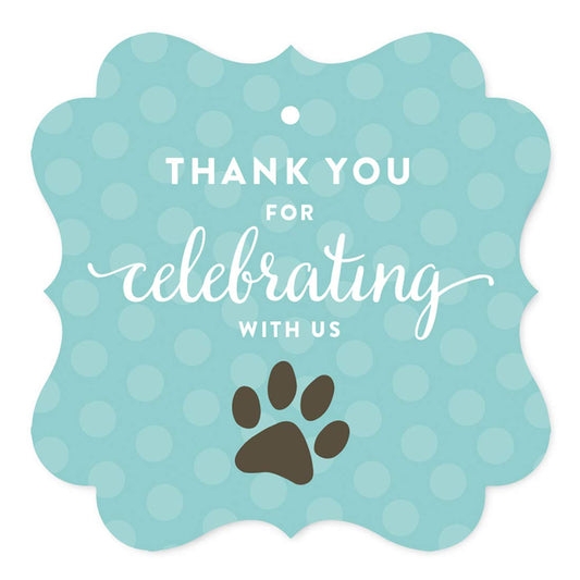 Animal Pawprint Fancy Frame Birthday Gift Tags – 24 Pack