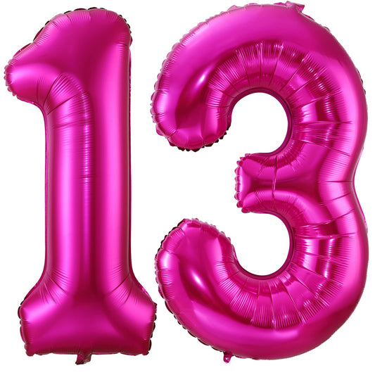 Hot Pink Number 13 Giant Foil Balloon - 40 Inch