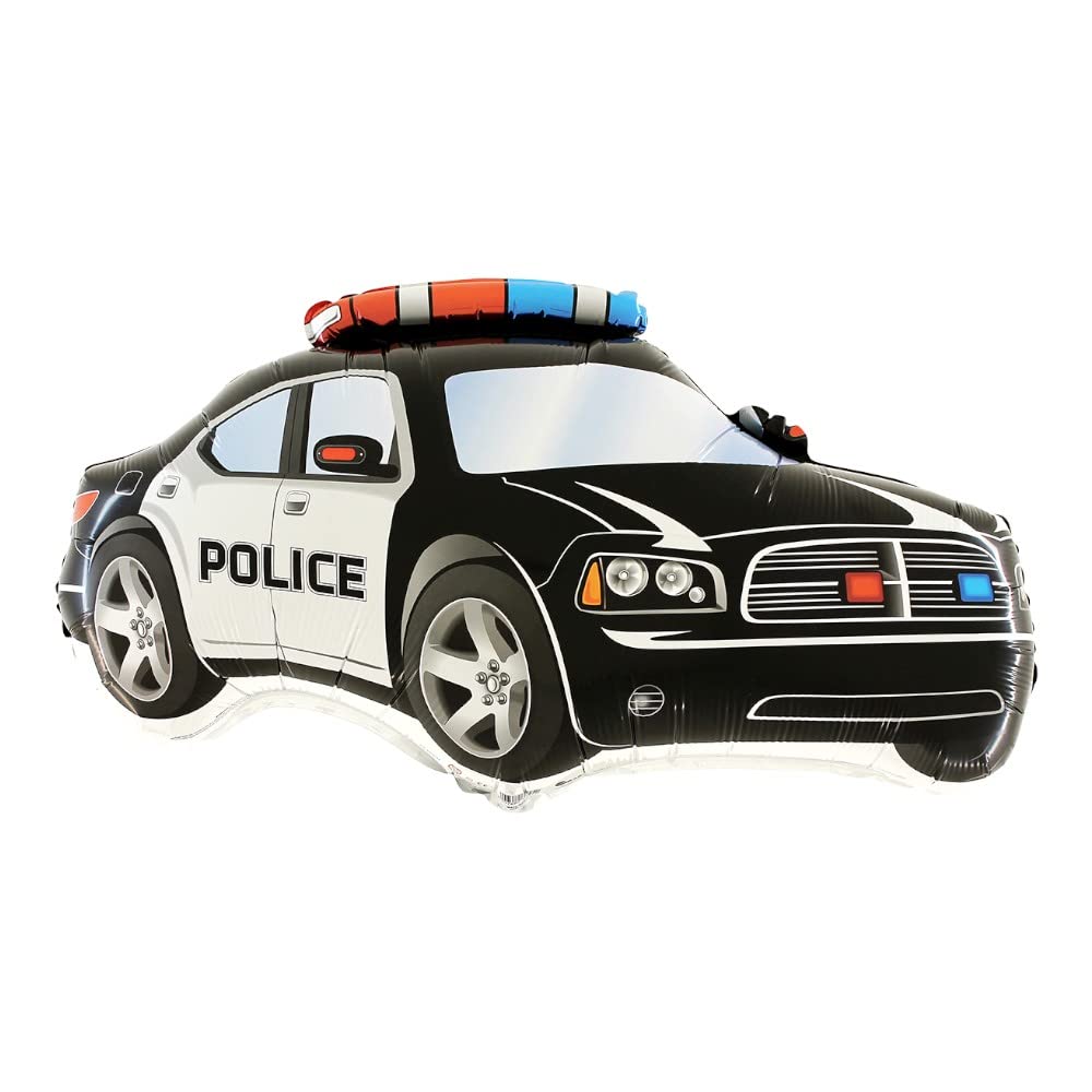 Black Police Car Supershape Foil Balloon – 37 Inch