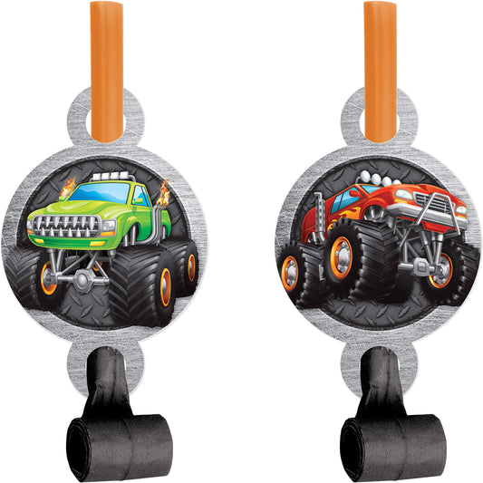 Monster Truck Party Blowout Noise Makers