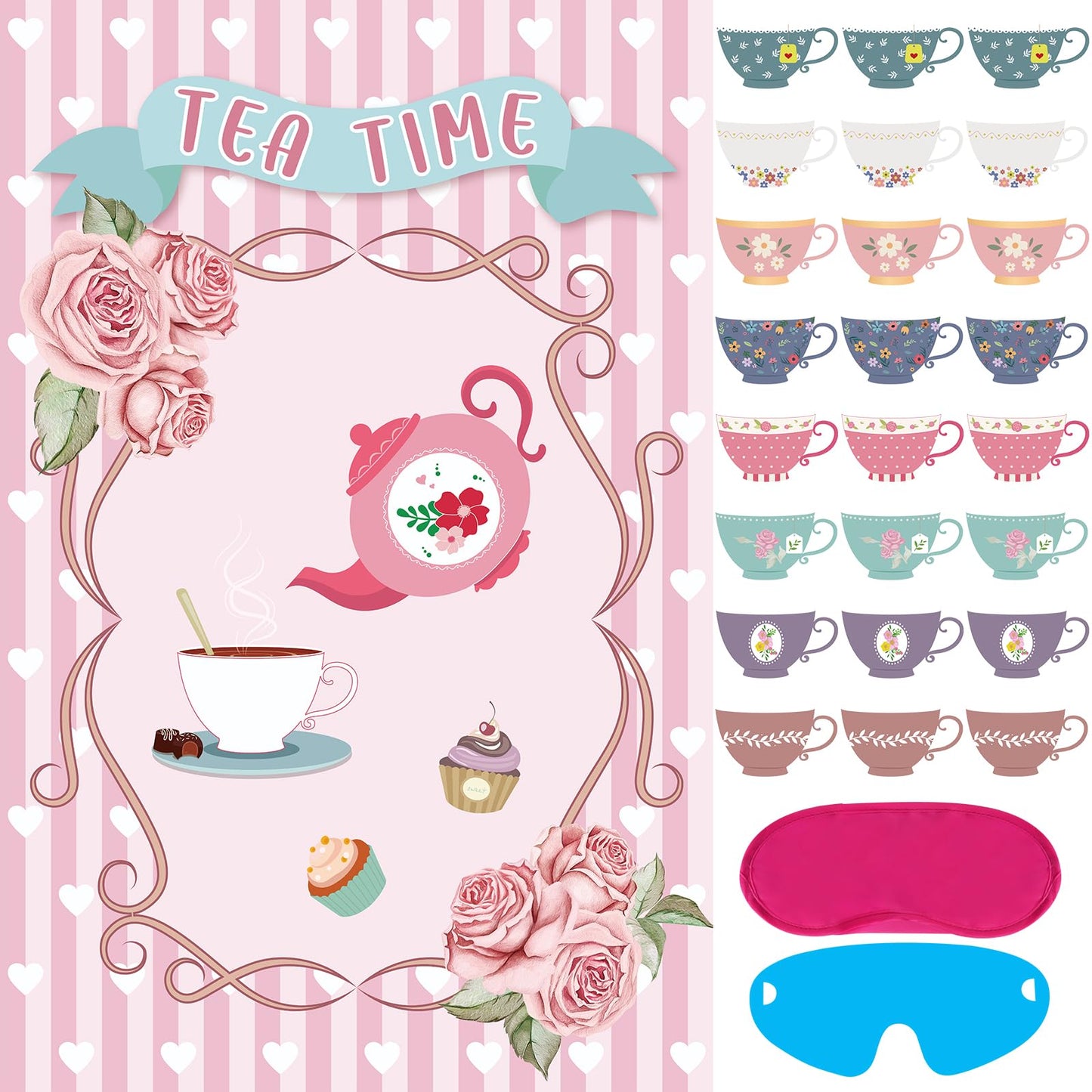 Pin the Tea Cup on the Saucer Tea Party Game