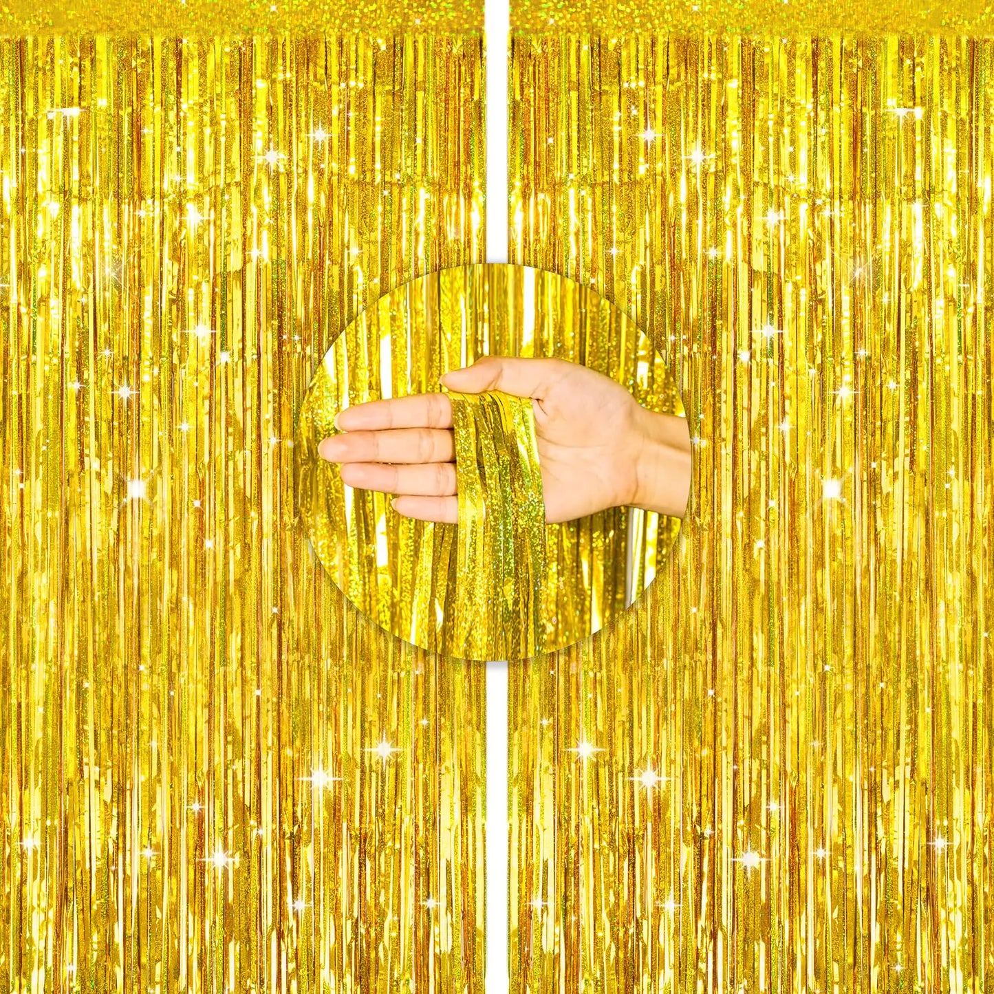 Gold Foil Fringe Backdrop Curtains - 2 ct