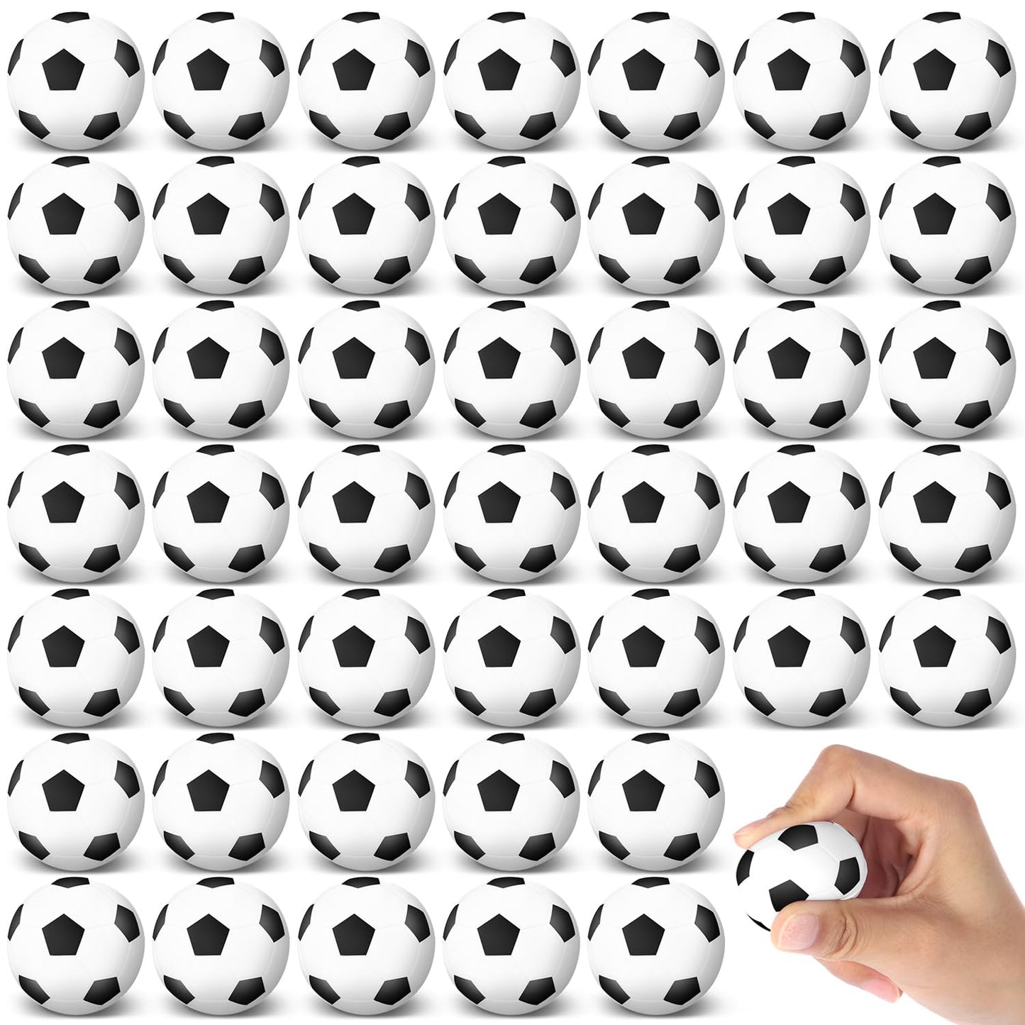 Mini Soccer Foam Stress Balls Party Favours – 48 Pack