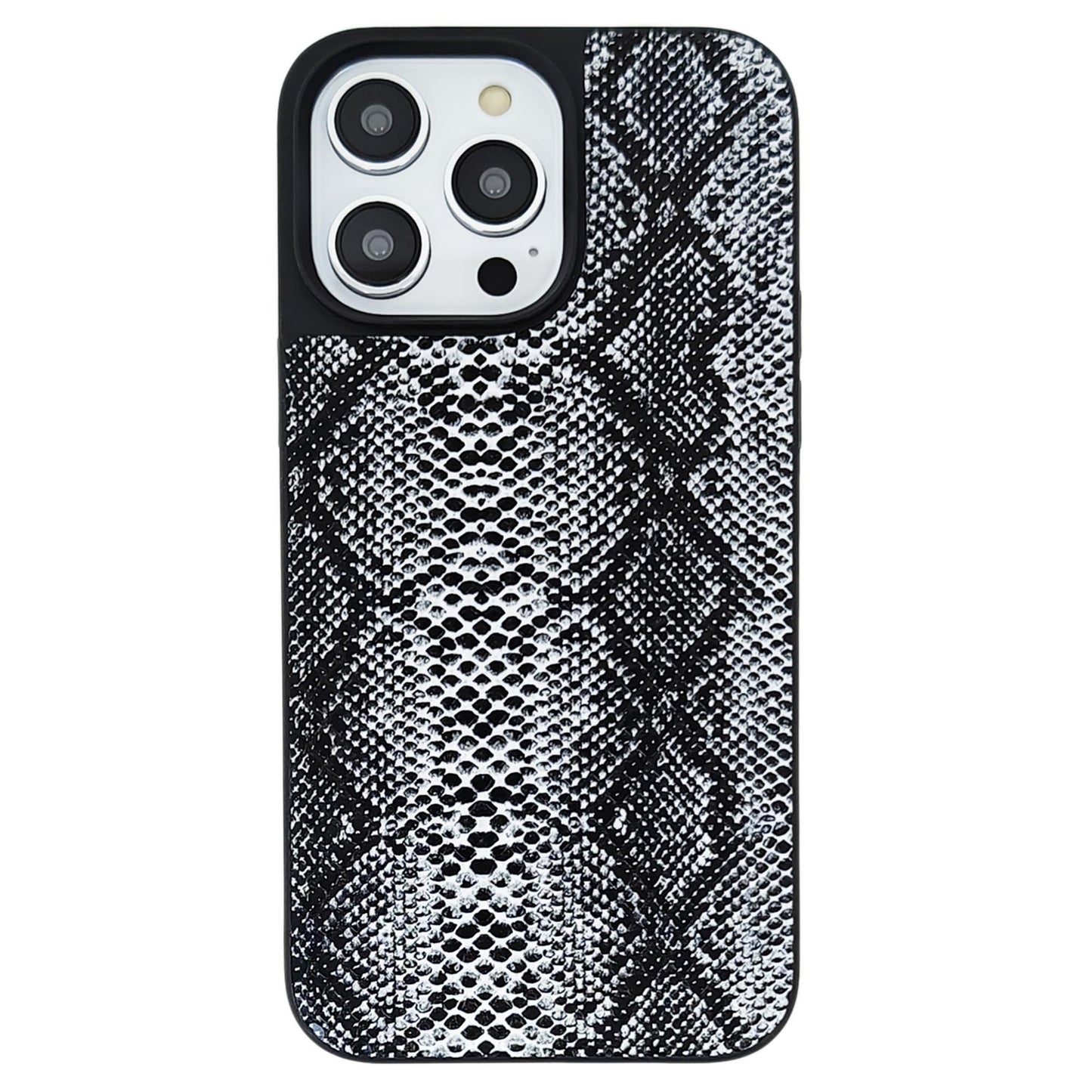 DMaos for iPhone 14 Plus Case for Women Snake Skin Lines Synthetic Patent Leather Cover Classic Fashion for iPhone14 Plus 2022 6.7 Inch - Black