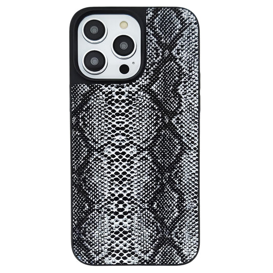 DMaos for iPhone 14 Plus Case for Women Snake Skin Lines Synthetic Patent Leather Cover Classic Fashion for iPhone14 Plus 2022 6.7 Inch - Black