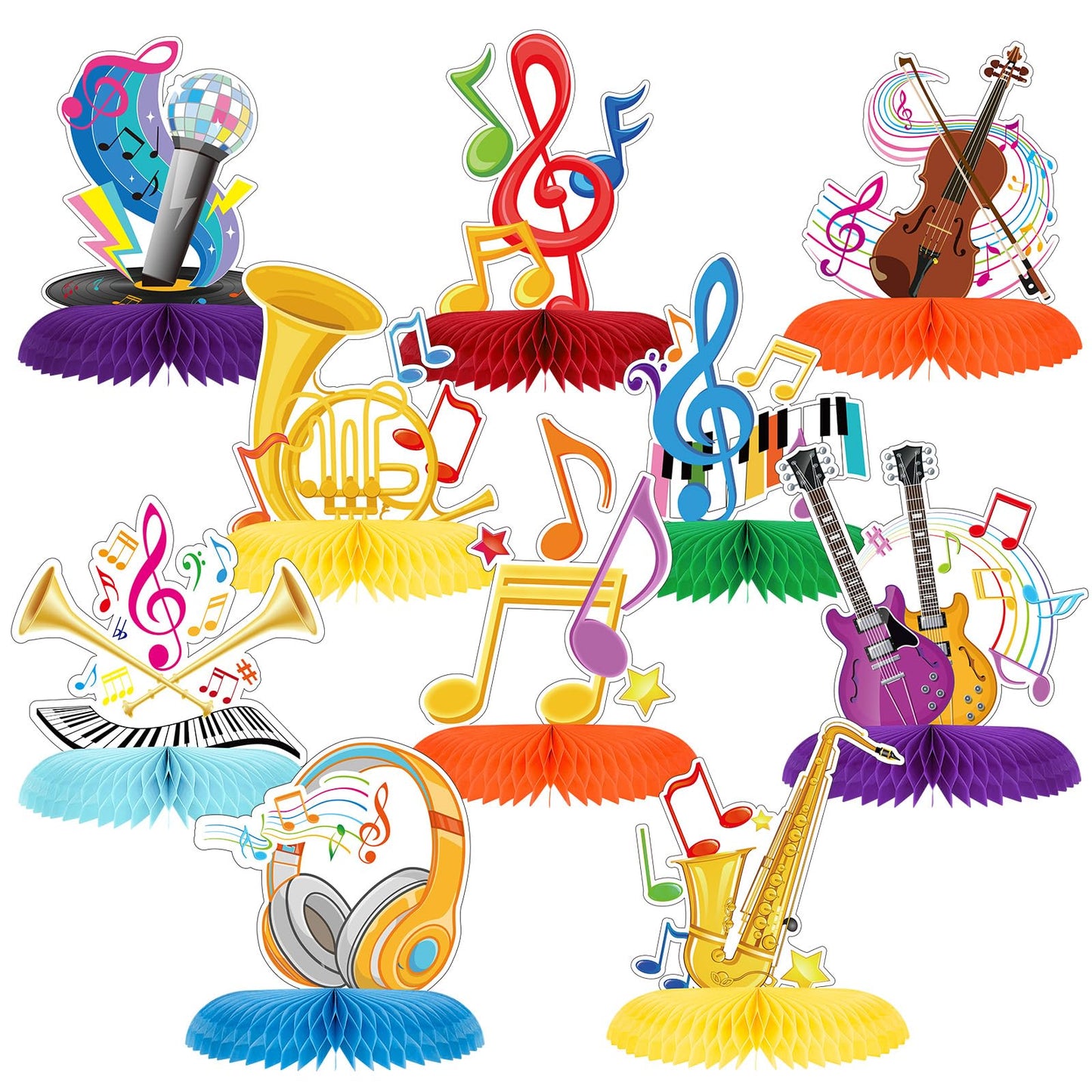 Music Notes Honeycomb Table Centrepieces – 10 Piece