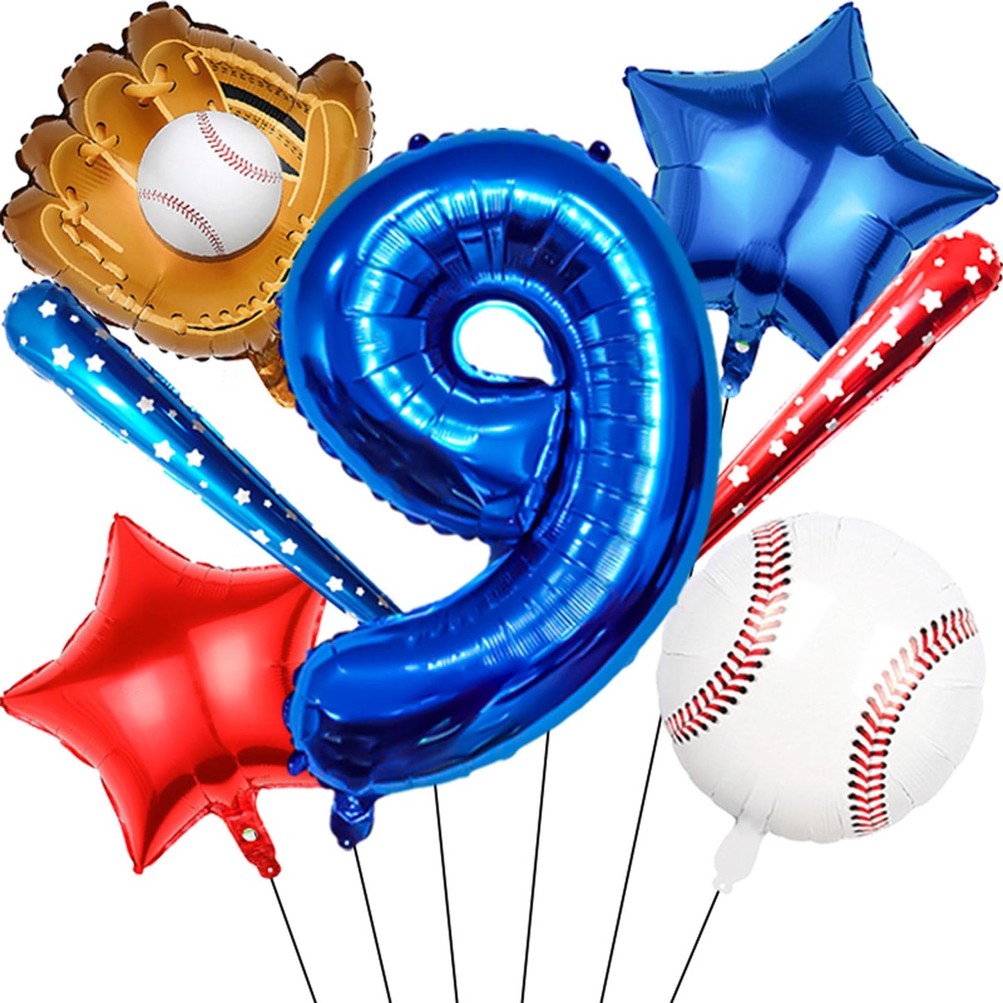Baseball 9th Birthday Balloon Kit