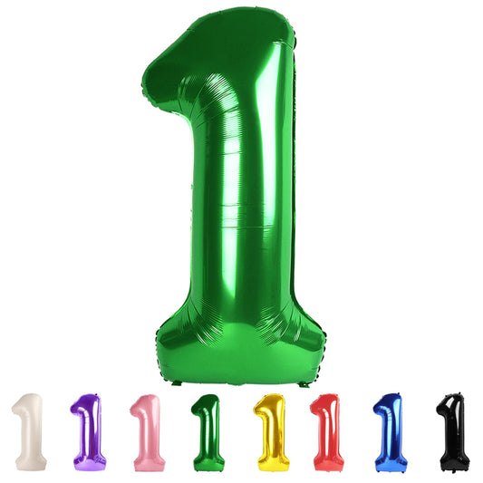 Dark Green Number 1 Giant Foil Birthday Balloon – 40 Inch