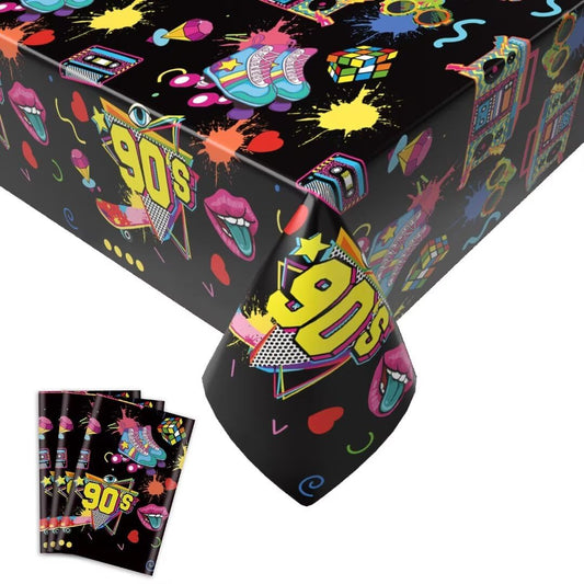 90s Retro Plastic Tablecloth - 3 ct