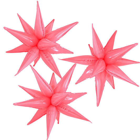 Pink Foil Spike Star Balloons